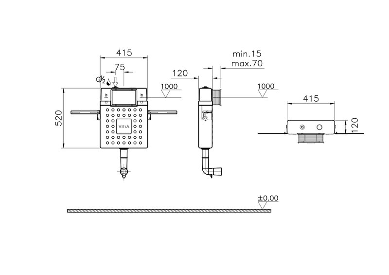 Смывной бачок скрытого монтажа VitrA V12 762-1740-01