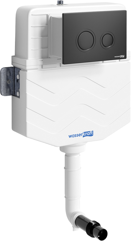 Смывной бачок скрытого монтажа Wasserkraft Aller 10TLT.031.ME.MB01 с кнопкой смыва, цвет черный матовый