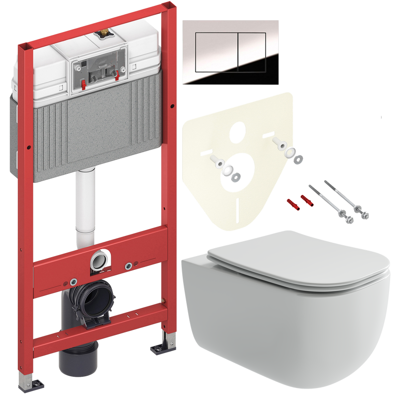 Комплект 2 в 1 Унитаз подвесной Ceramicanova Noel CN3013 + Инсталляция с кнопкой TECE Now 9400412
