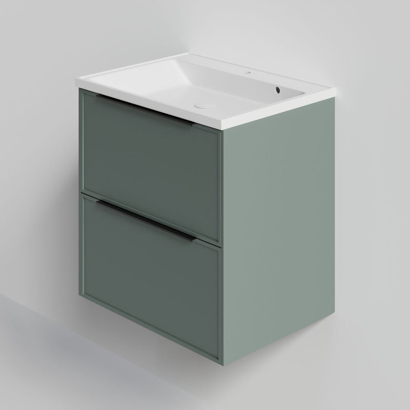 Тумба под раковину La Fenice SIMPLA Grigio TWIN серо-зелёная 100 см
