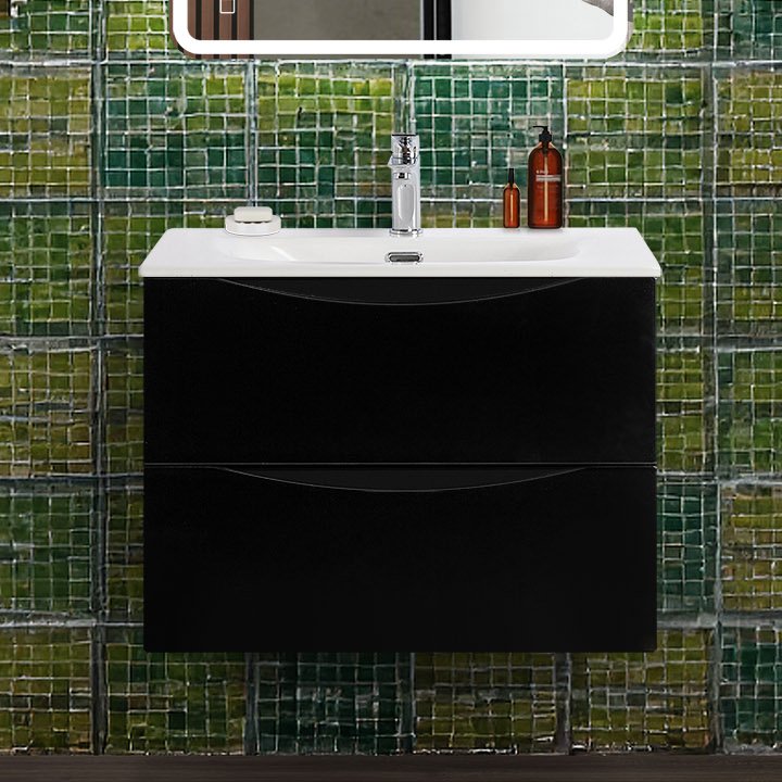 Тумба под раковину без столешницы BelBagno Marino-cer-n 70 подвесная, nero lucido