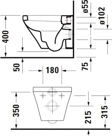 Чаша для унитаза подвесного Duravit DuraStyle