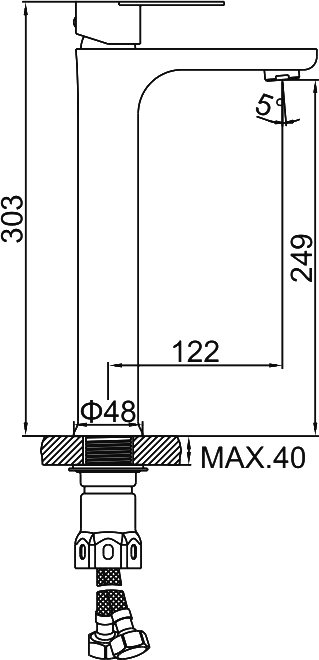 Смеситель для раковины Ledeme H718B L71118B, черный