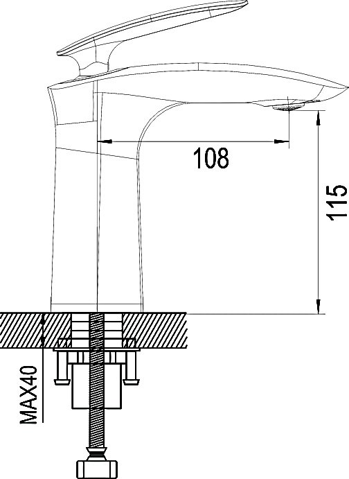 Смеситель для раковины Rose R11H R1101H, черный