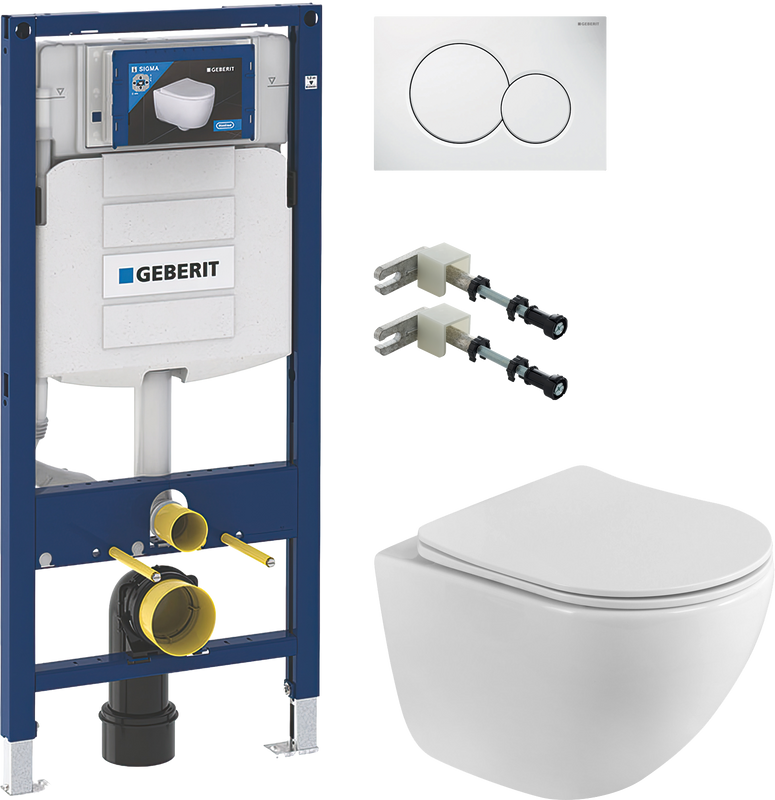 Комплект 4 в 1 Унитаз подвесной BelBagno Libero BB11051CH-TOR/SC + Инсталляция Geberit Duofix UP 320 111.300.00.5 + Крепления 111.815.00.1 к стене + Кнопка Sigma 01 115.770.11.5