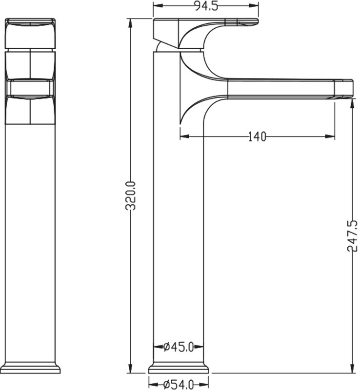 Смеситель для раковины Boheme Spectre 452-B, чёрный