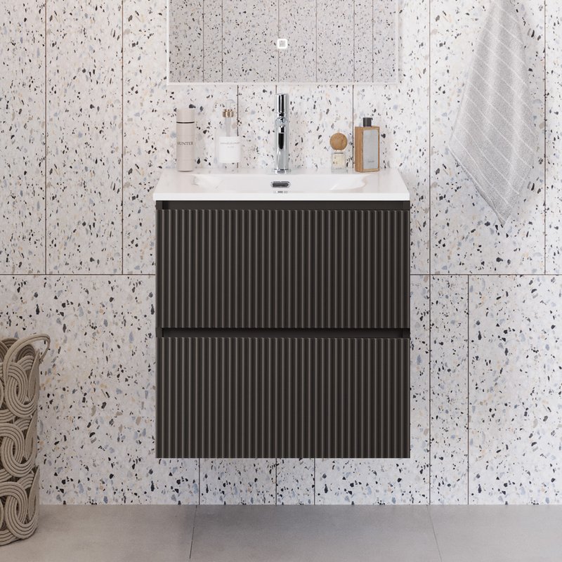 Тумба под раковину без столешницы BelBagno Uno-mini 50 подвесная, 2 ящика, матовая темно-серая