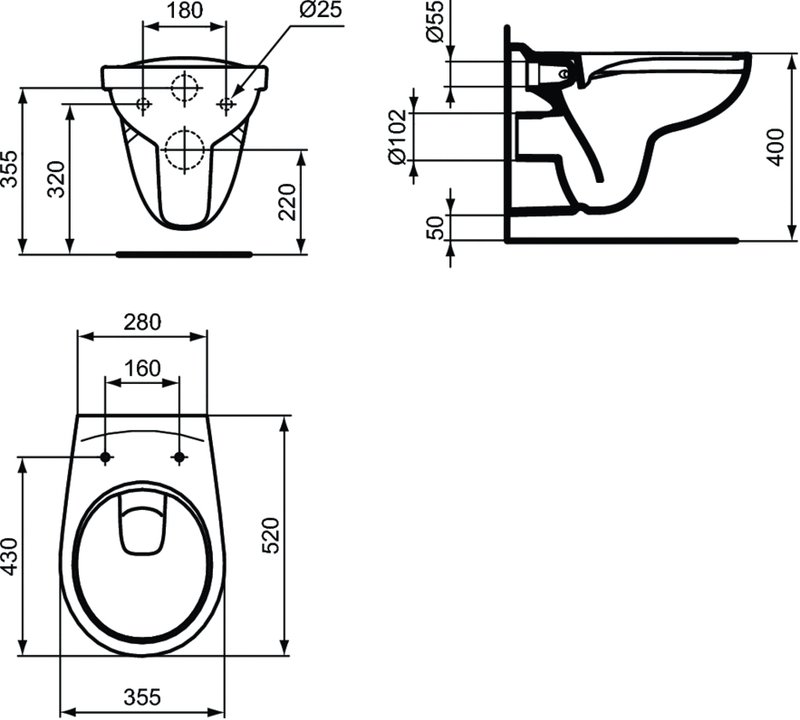 Унитаз подвесной Ideal Standard Eurovit K881201