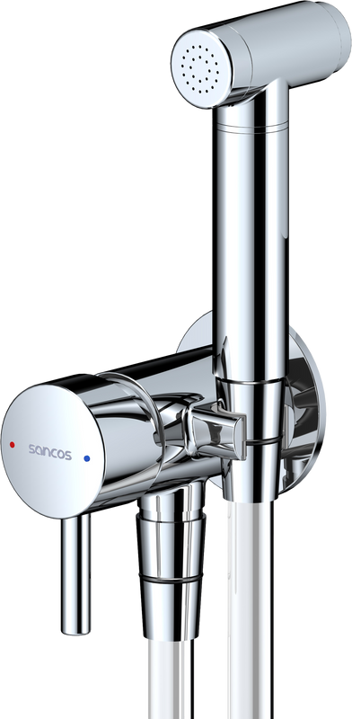 Гигиенический душ Sancos Atom SC2001CH, со смесителем, С ВНУТРЕННЕЙ ЧАСТЬЮ, хром глянцевый