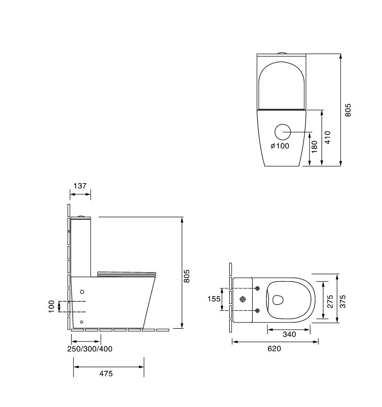 Унитаз-компакт напольный SantiLine SL-5014MG