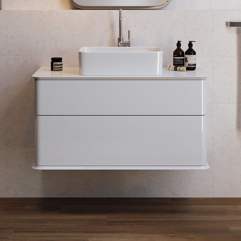 Тумба под раковину со столешницей Creto Stella 80 white