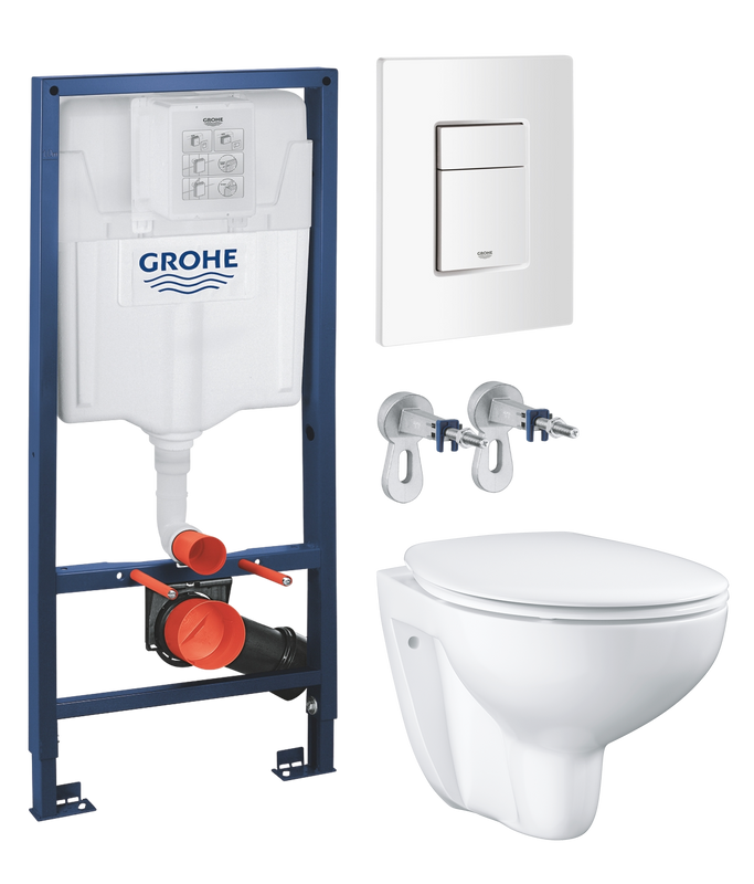 Комплект 2 в 1 Унитаз подвесной Grohe Bau Ceramic 39351000 + Инсталляция с кнопкой Rapid SL 38772SH0