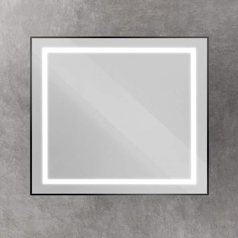 Зеркало BelBagno Kraft 90x80, с подсветкой, черное