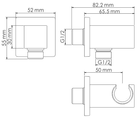 Гигиенический душ Wasserkraft A55094, шланг 150 см