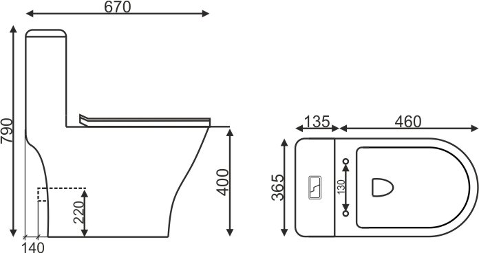 Унитаз-моноблок напольный EvaGold T1060