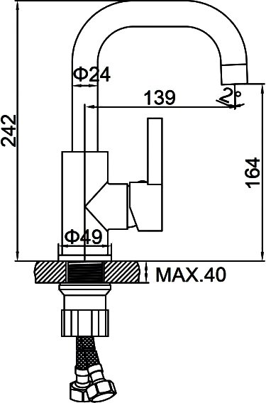 Смеситель для раковины Ledeme L1099W, белый