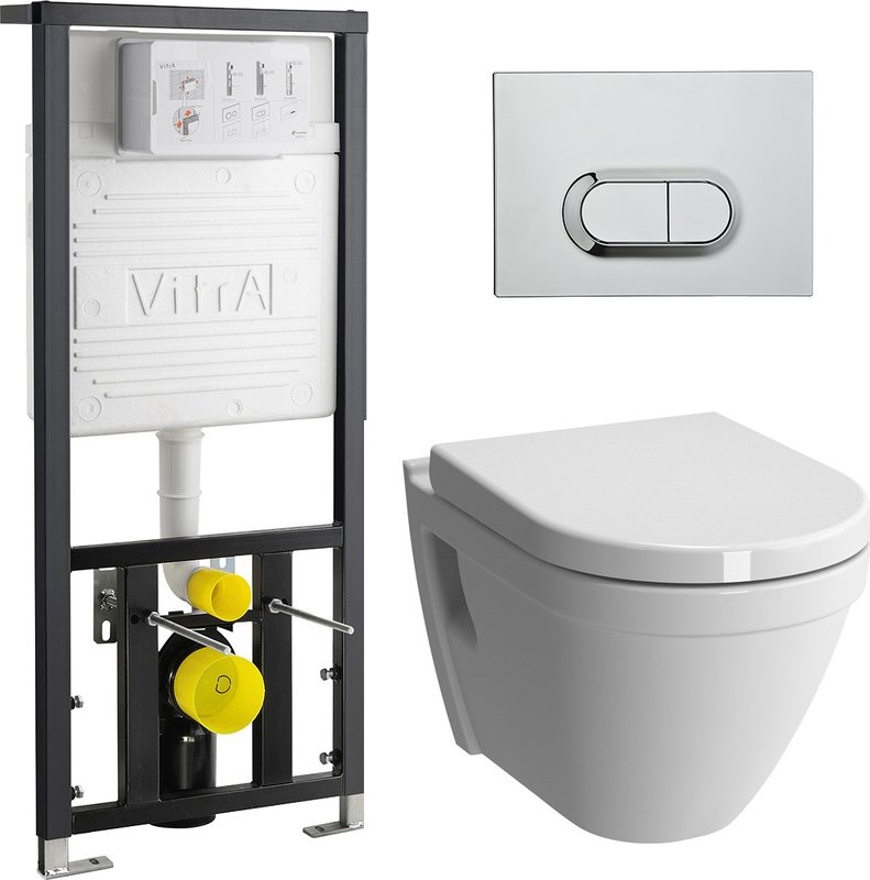 Комплект 4 в 1 VitrA S50 9003B003-7201 кнопка хром
