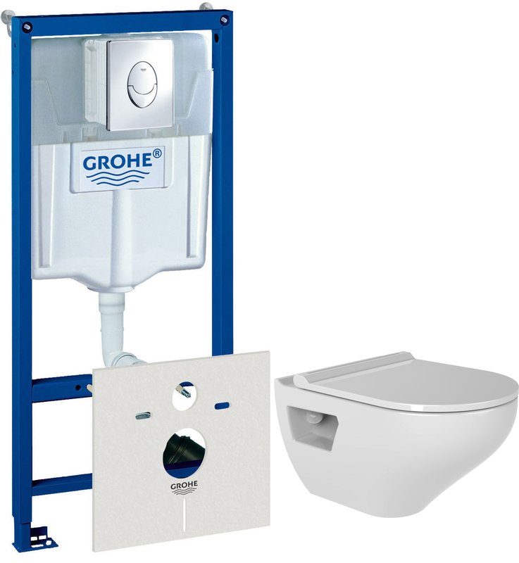 Комплект 2 в 1 Унитаз подвесной Bien Ion IOKA050N2VP0W5000 + Инсталляция с кнопкой Grohe Rapid SL 38750001
