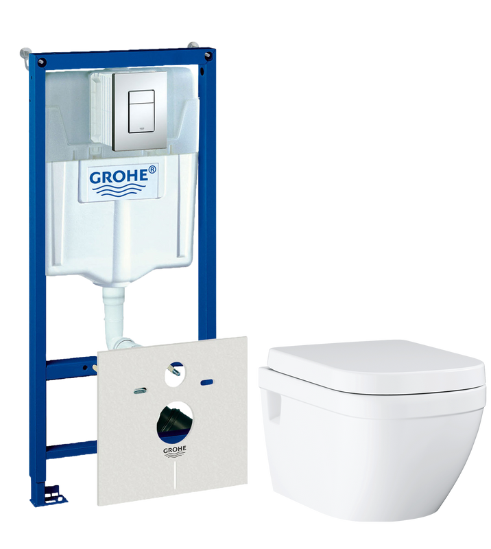 Комплект 2 в 1 Унитаз подвесной Grohe Euro Ceramic 39703000 + Инсталляция с кнопкой Rapid SL 38775001