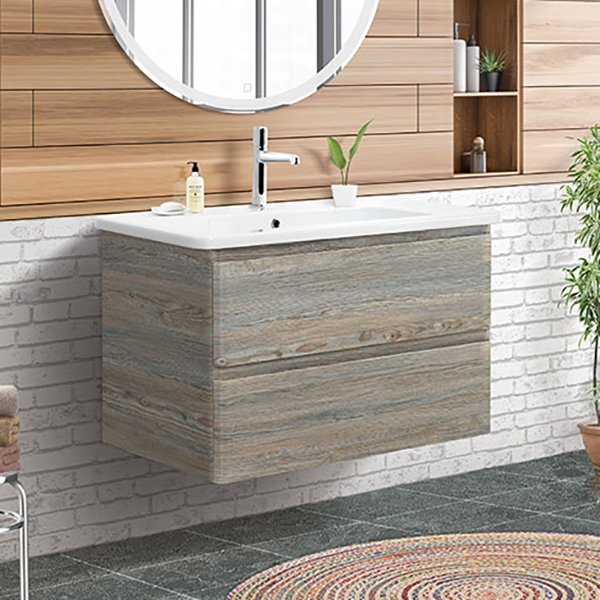 Тумба под раковину без столешницы BelBagno Albano-Cer 80 подвесная, pino scania
