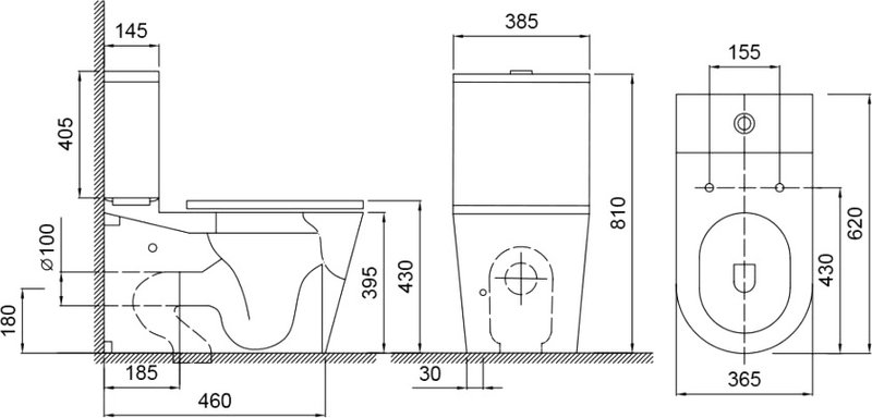 Унитаз-компакт напольный WesnaArt Ray 104-RAY11
