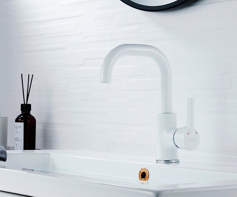 Смеситель для раковины Ledeme L1099W, белый