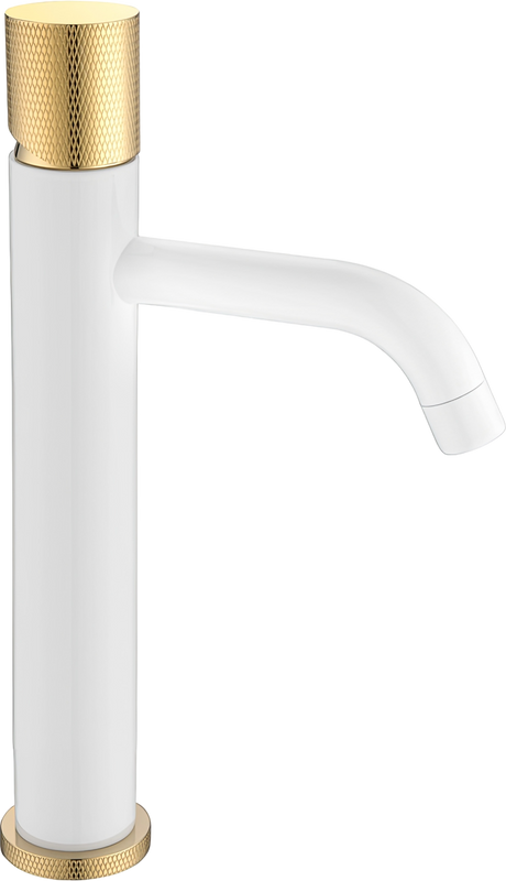 Смеситель для раковины Boheme Stick 122-WG.2, white touch gold