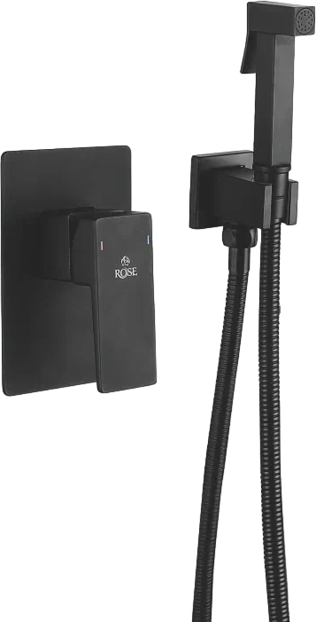 Гигиенический душ Rose R28H R2805H, со смесителем, С ВНУТРЕННЕЙ ЧАСТЬЮ, черный