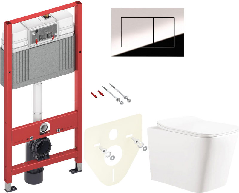 Комплект 2 в 1 Унитаз подвесной Ceruttispa Maiella Aria UF CT10480 + Инсталляция с кнопкой TECE Now 9400412