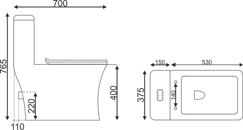 Унитаз-моноблок напольный EvaGold SM9615 EG050003
