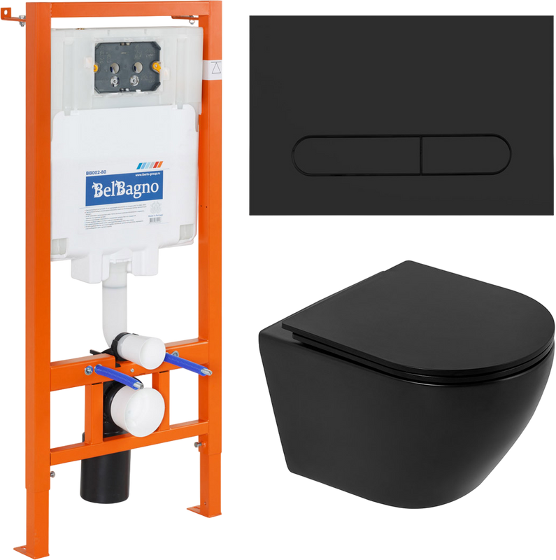 Комплект 4 в 1 BelBagno BB062CHR-MB/BB062SC-MB/BB002-80/BB007-PR-
