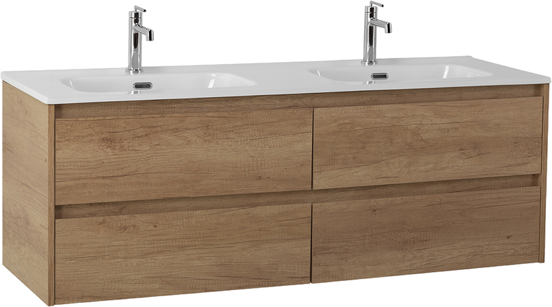 Тумба под раковину без столешницы BelBagno Kraft 140 4 ящика, для двоих, rovere nebrasca nature