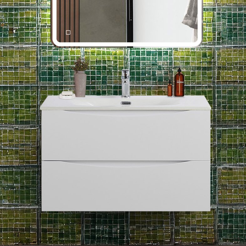 Тумба под раковину без столешницы BelBagno Marino-cer-n 80 подвесная, bianco lucido