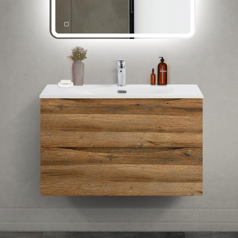 Тумба под раковину без столешницы BelBagno Marino-cer-mini 80 подвесная, rovere rustico