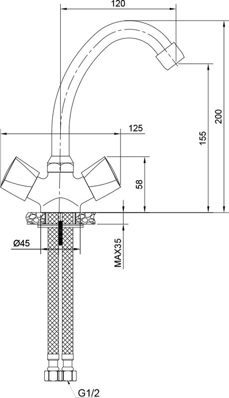 Смеситель для раковины WesnaArt Teplo TEP04-240