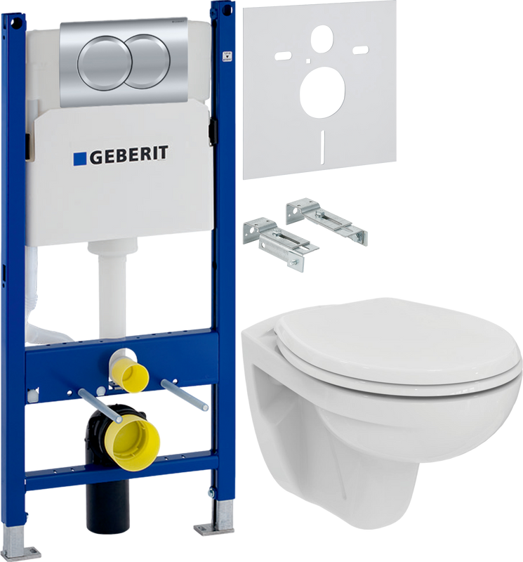 Комплект 3 в 1 Унитаз подвесной Ideal Standard Eurovit K881201 + Инсталляция с кнопкой Geberit Duofix Delta 458.149.21.1 + Звукоизоляция 156.050.00.1