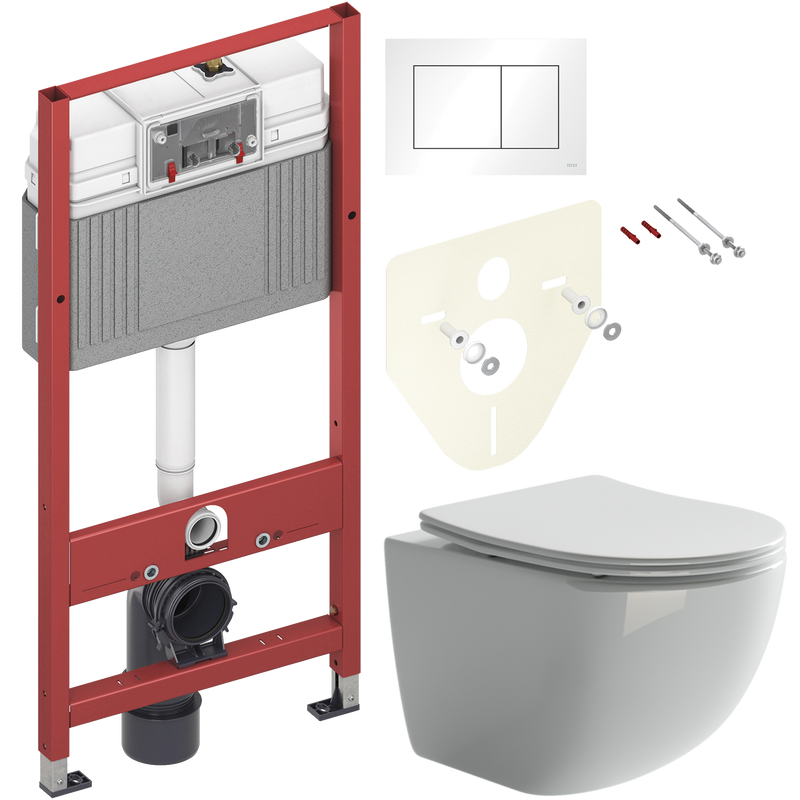 Комплект 2 в 1 Унитаз подвесной Ceramicanova Forma CN3009 + Инсталляция с кнопкой TECE Base 9400413