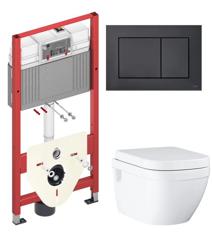 Комплект 2 в 1 Унитаз подвесной Grohe Euro Ceramic 39703000 + Инсталляция с кнопкой TECE Now 9400414