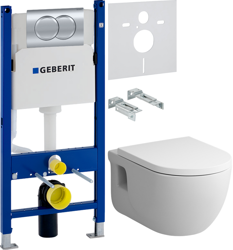 Комплект 3 в 1 Унитаз подвесной AM.PM Like C801701SC + Инсталляция с кнопкой Geberit Duofix Delta 458.149.21.1 + Звукоизоляция 156.050.00.1