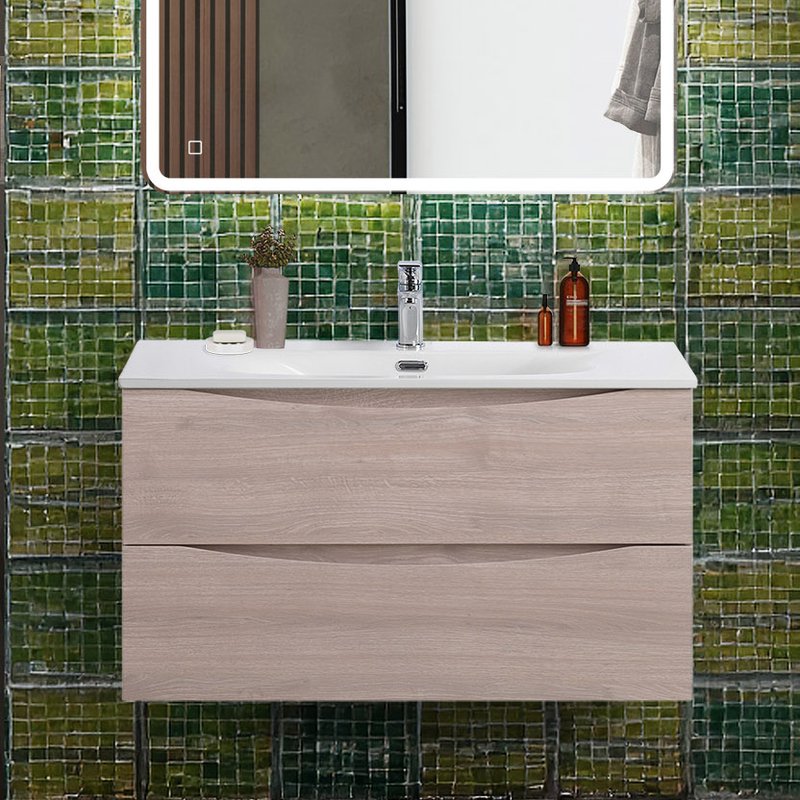 Тумба под раковину без столешницы BelBagno Marino-cer-n 90 подвесная, rovere grigio