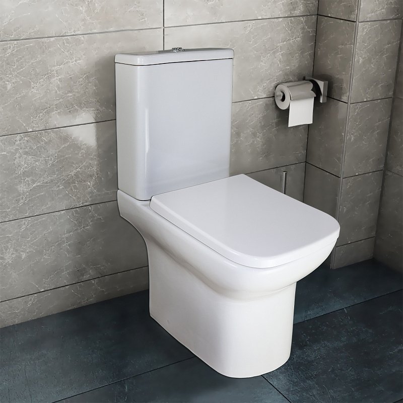 Унитаз-компакт напольный AZARIO Alba AZ-8323 GB, глянцевый белый