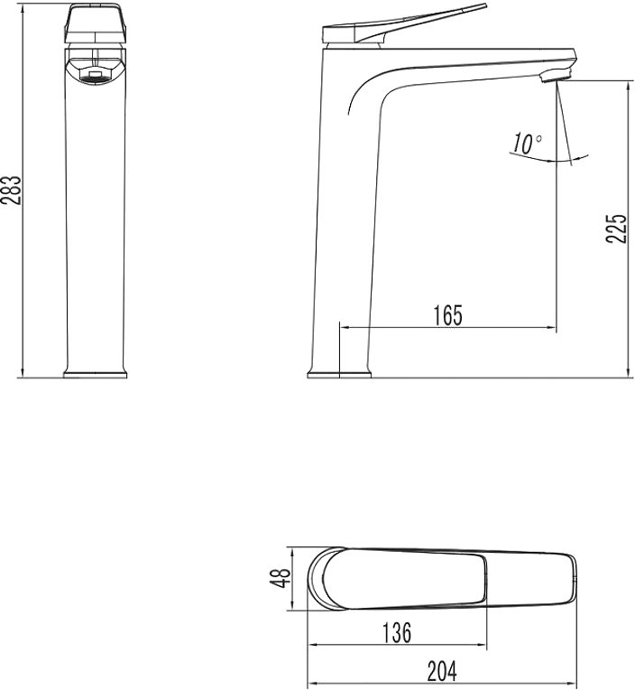 Смеситель для раковины Lemark Bronx LM3709BL, черный
