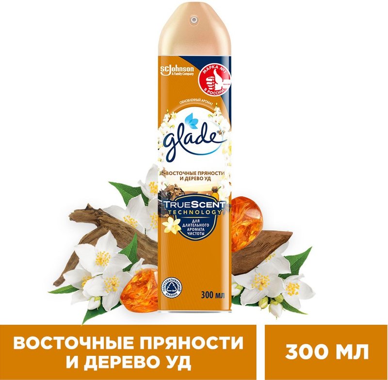 Освежитель воздуха Glade, аэрозоль, восточные пряности и дерево уд