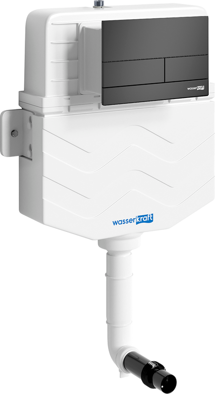 Смывной бачок скрытого монтажа Wasserkraft Aller 10TLT.031.ME.MB04 с кнопкой смыва, цвет черный матовый