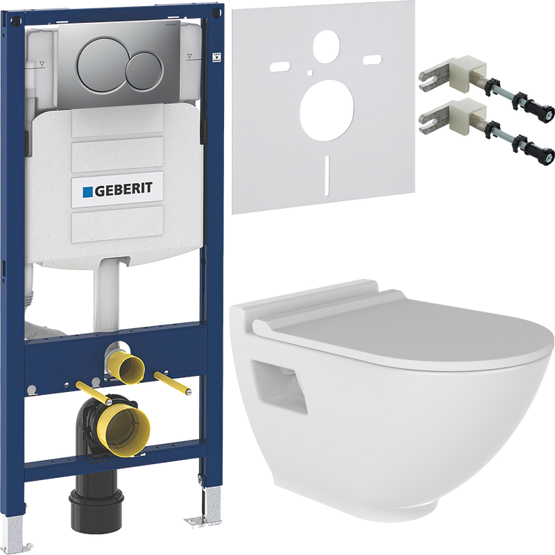 Комплект 5 в 1 Унитаз подвесной Bien Harmony HRKA052N2VP1W5000 + Крепления Geberit Duofix 111.815.00.1 к стене + Звукоизоляция 156.050.00.1 + Инсталляция UP 320 111.300.00.5 + Кнопка Sigma 01 115.770.JQ.5