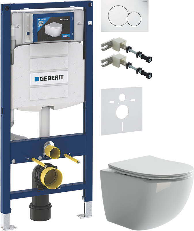 Комплект 5 в 1 Унитаз подвесной Ceramicanova Forma CN3009 + Крепления Geberit Duofix 111.815.00.1 к стене + Звукоизоляция 156.050.00.1 + Инсталляция UP 320 111.300.00.5 + Кнопка Sigma 01 115.770.11.5