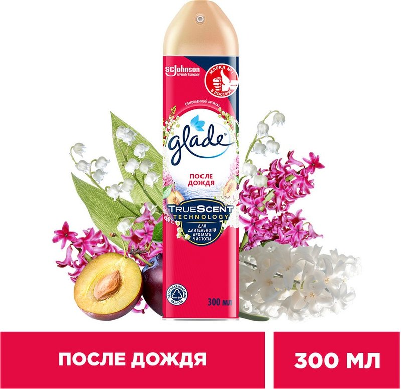 Освежитель воздуха Glade, аэрозоль, после дождя