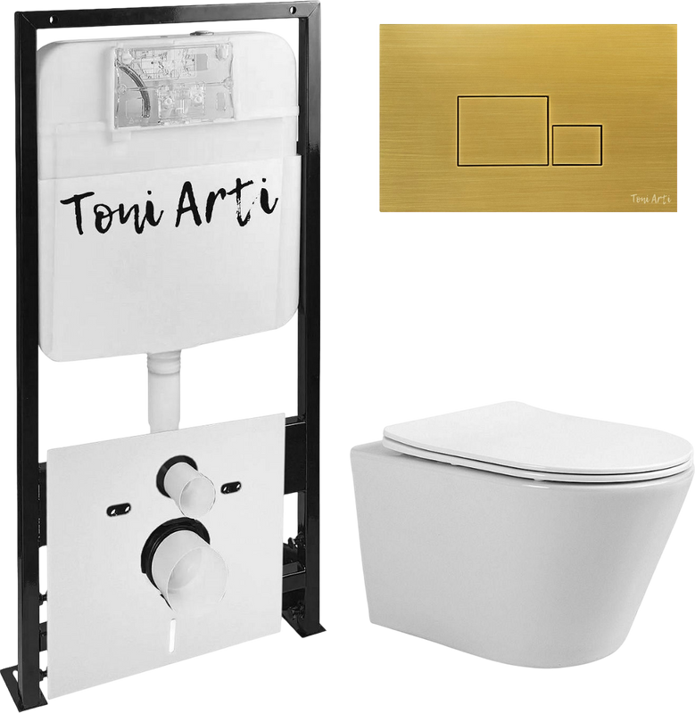 Комплект 5 в 1 Toni Arti TA-01+TA-1905+TA-0066 с кнопкой смыва бронза