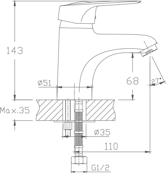Смеситель для раковины Haiba HB04