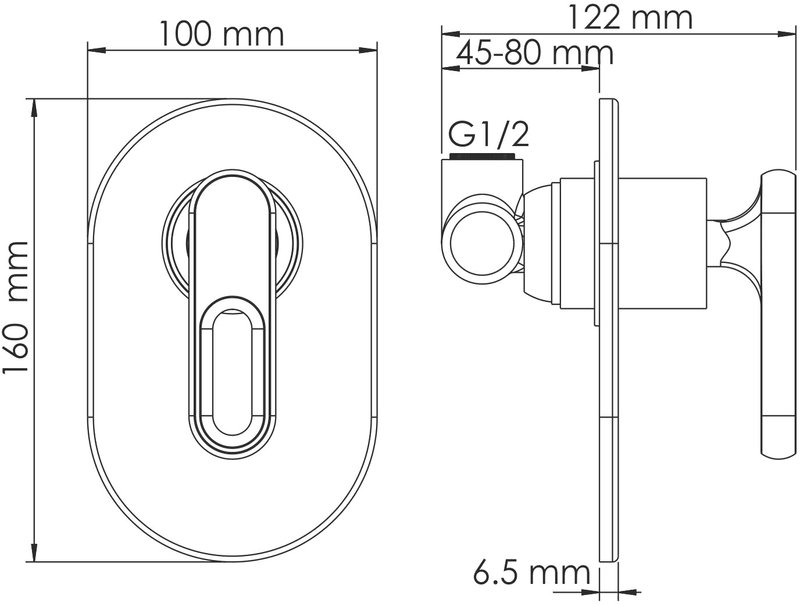 Гигиенический душ Wasserkraft A111856, шланг 100 см
